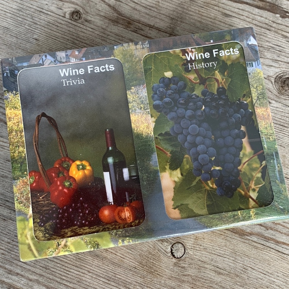 Wine Facts playing cards.  Vintage.  2 decks. Still in plastic wrap